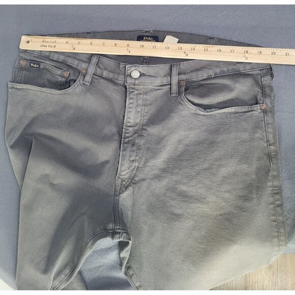 POLO Ralph Lauren Men's Hampton Relaxed Straight Jeans Grey Stretch 40x30 - Picture 13 of 14